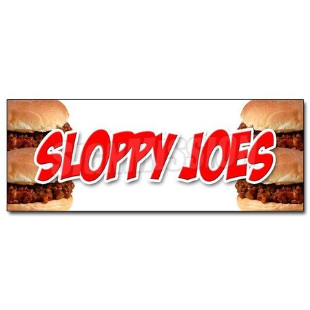 Signmission SLOPPY JOES DECAL sticker beef chicken bun sliders homemade food lunch, D-24 Sloppy Joes D-24 Sloppy Joes